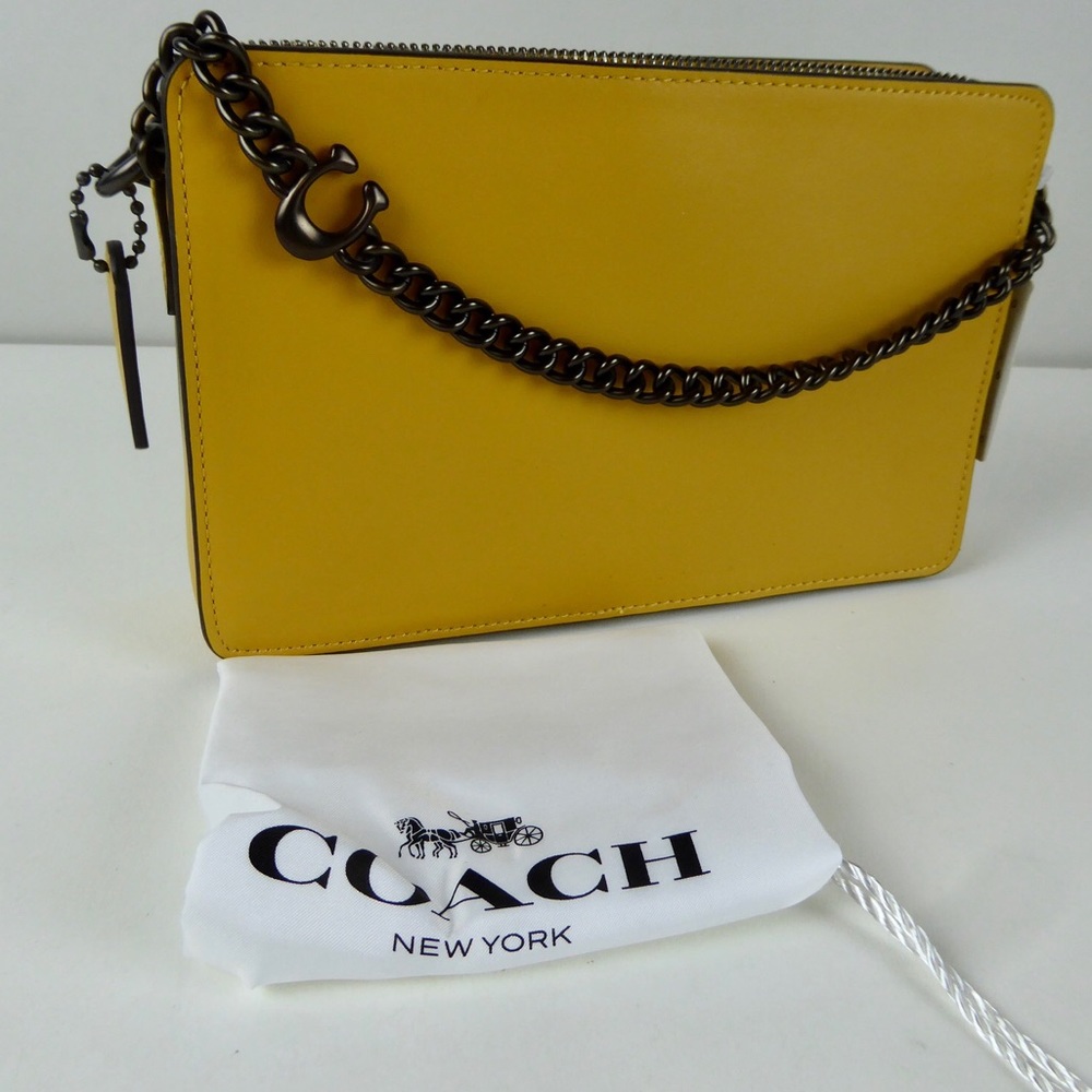 Coach Crossbody Bag Signature Chain Leather Purse
